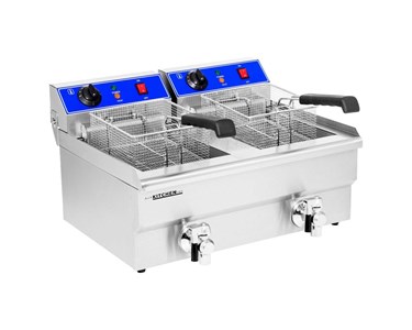 Aus Kitchen Pro - Countertop Deep Fryer Electric 27 Litre – Double Basket Oil Tap