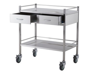 Torstar - Stainless Steel Double Trolley Two Drawer (Side By Side)