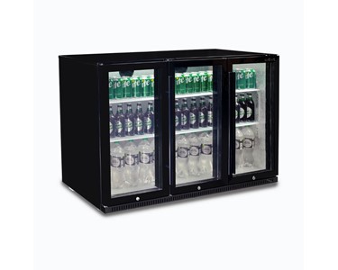 Bromic - Bromic BB0330GD-NR Black 3 Glass Door Back Bar Display 