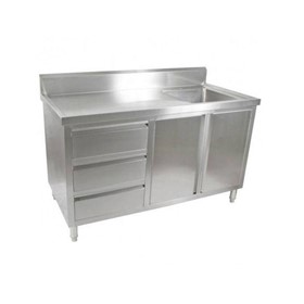 Single Sink Cabinet 1500 W x 700 D with Right Bowl and Splashback