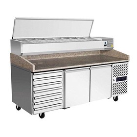 2 Door Refrigerated Pizza Table with Drawers 2010mm | MPF8203