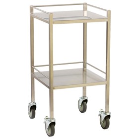 Stainless Steel Dressing Trolley - 2 Shelf with Rails