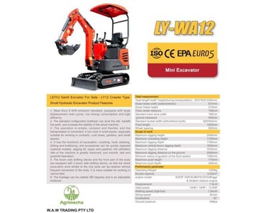 Mini Excavator 1.2T | LY-WA02