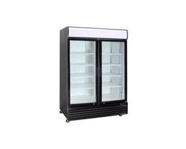Crusader - Black Or White 2 Glass Door Refrigerator | CCE1130 Black