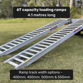 6T Capacity Aluminium Machinery Loading Ramps 4.1 metres long