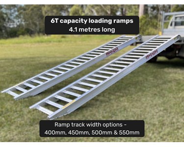 Whipps Ramps - 6T Capacity Aluminium Machinery Loading Ramps 4.1 metres long