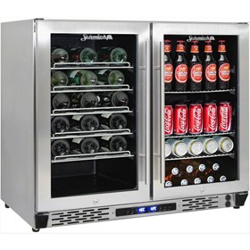 Stainless Steel Twin Zone Beer And Wine Bar Fridge | JC190-GG
