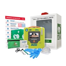 AED 3 Defibrillator Indoor Alarmed Cabinet Bundle