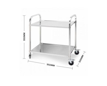 SOGA - 2 Tier Stainless Steel Trolley Cart Large 950 W X 500 D X 950 H 