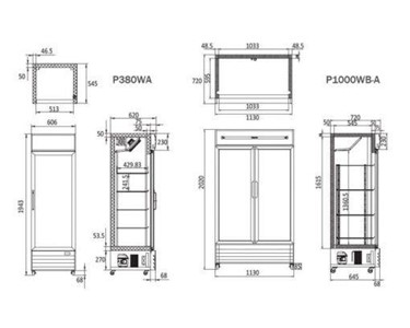 Atosa - Dual Glass Door Bottom Mount Display Fridge 1000L |  P1000WB-A