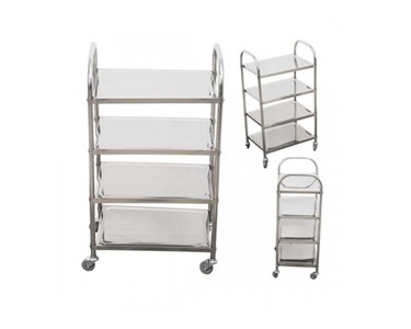 SOGA - 4 Tier Stainless Steel Trolley Cart 860 W X 540 D X 1170 H
