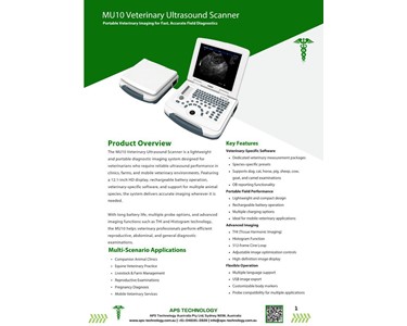 APS Technology Australia - MU10 Veterinary Ultrasound Scanner