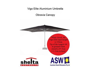 Shelta - Commercial Aluminium Umbrella | Rectangular 4.0m X 3.0m | VIGO ELITE  