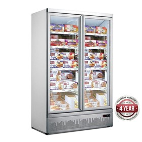 Double Glass Door Bottom Mount Supermarket Freezer 1000L 