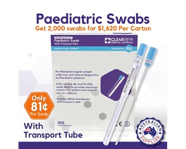 Clearview Medical Australia - Paediatric Swabs with Transfer Tubes