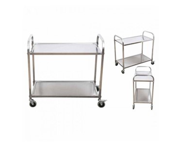 SOGA - 2 Tier Stainless Steel Trolley Cart Small 750 W X 400 D X 835 H 