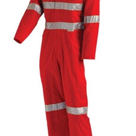 Lightweight Red Safety Protective Coverall with Tape