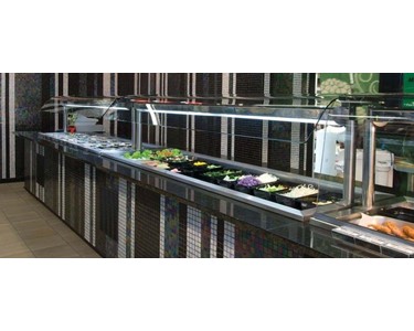 Linear Food Display Cabinet for Hot or Cold Food