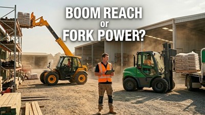 Telehandler vs All Terrain Forklift Australia (2026): Capacity, Reach, Running Costs and the Right Machine for Rough-Terrain Lifting