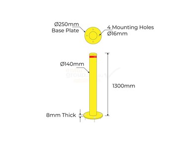 Bollard Flexible 140mm Surface Mounted | BF140-SM-Yellow