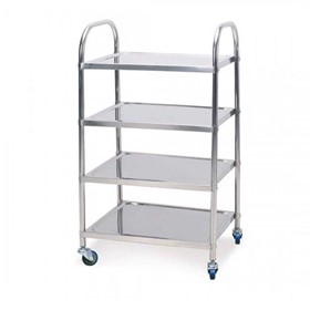 4 Tier Stainless Steel Trolley Cart 860 W X 540 D X 1170 H
