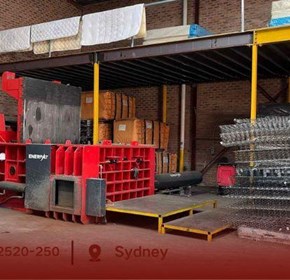 Sydney, Australia | ENERPAT Hydraulic Baler Cuts Steel Spring Bulk Volume and Freight Costs for a Sydney-Based Mattress Recycler