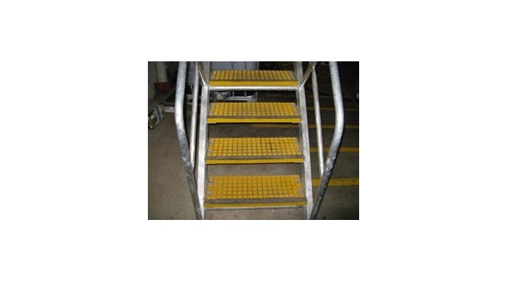 Fibreglass grating step treads offer a safe long lasting option for use in corrosive environments.