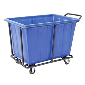 400L Plastic Bin Tub Trolley - Blue