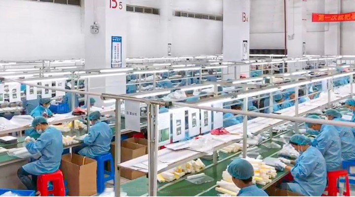 Our factory assembling the face shields