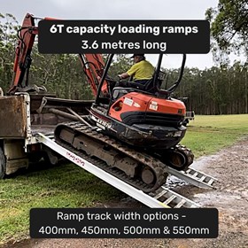 6 Tonne Loading Ramps – 3.6m Aluminium Excavator & Machinery Ramps