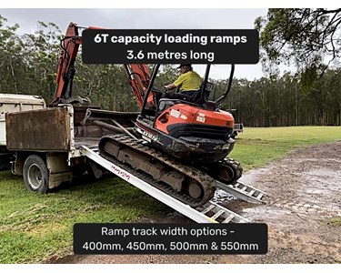 Whipps Ramps - 6 Tonne Loading Ramps – 3.6m Aluminium Excavator & Machinery Ramps