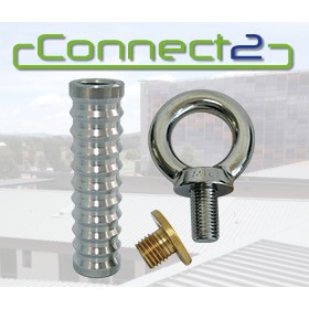 Concrete Insert, Brass Cap & Collared Eyebolt | Connect2