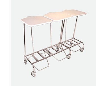 Linen Skip Foot Operated Lid - Stainless Steel - Single
