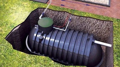 Sucking water up from an underground tank