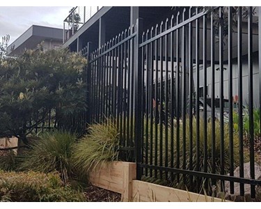 2.1m high x 2.4m Steel Security Fence Panel, Powder Coated Black