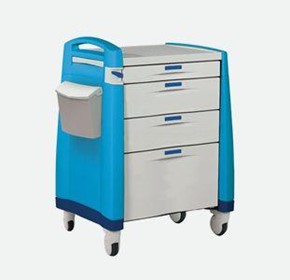 Medication Cart - Medium - Key Lock - Blue