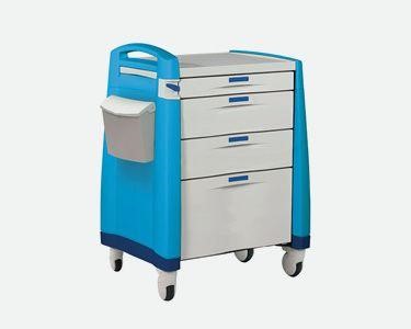 Aidacare - Medication Cart - Medium - Key Lock - Blue