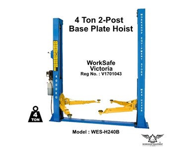 2-Post 4 ton Base Plate Car Hoist | WES-H240B