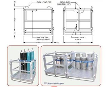 Gas Bottle Storage Cages - FORKLIFT and Crane Series