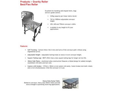 Flexible Roller Conveyors – Gravity ROLL Series