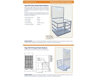 Work Platforms - FORKLIFT Attachment Series