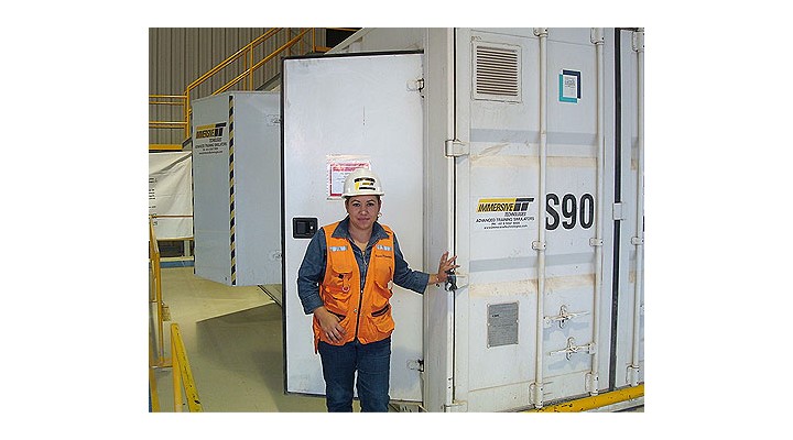Goldcorp trainer with Immersive Technologies simulator