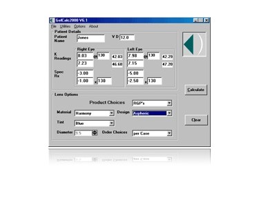 Contact Lense Prescription Calculator | Gelcalc