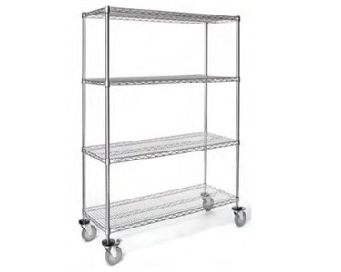 Hospital Trolleys - Mobile 4 Shelf Unit | Rapini - R1301