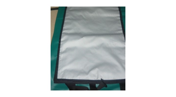Heater jacket from inside showing overlap of PVC Cover