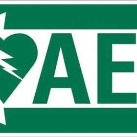 AED Wall Sign Left Arrow