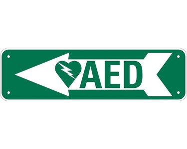 Priority First Aid - AED Wall Sign Left Arrow