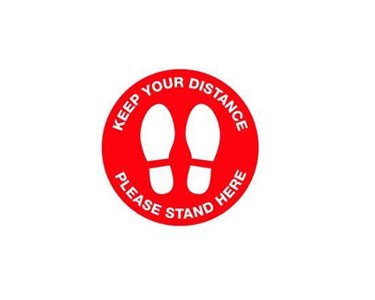 Keep Your Distance Floor Marking Sign - 400mm - Self Adhesive