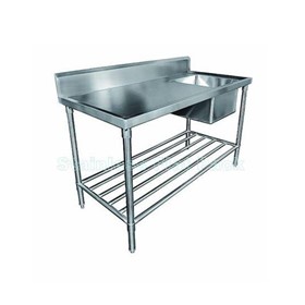 Single Right Stainless Sink 1500 W x 700 D with 150mm Splashback