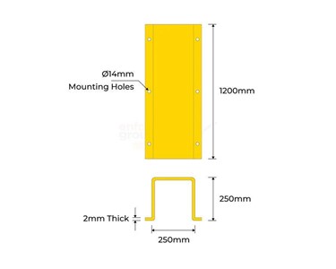 Downpipe Protector - 250mm Yellow | DP-250-Y